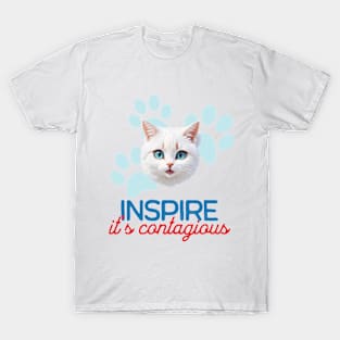 Cute Cat Minimalist Style Art | Inspire, it's contagious T-Shirt